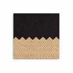 Rectangular mat with black top and beige bottom on a white background