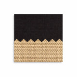 Rectangular mat with black top and beige bottom on a white background
